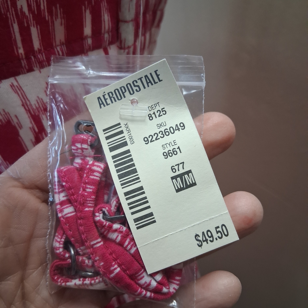 Aéropostale Strapless Pink Ikat Dress - Size M - New with Tags and Straps - Picture 7 of 12
